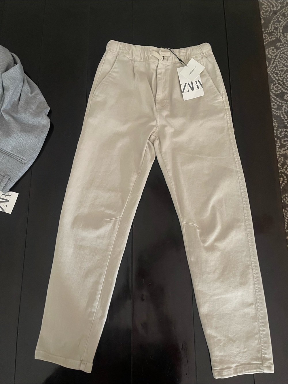 ZARA Boys Cream Straight-Leg Pants